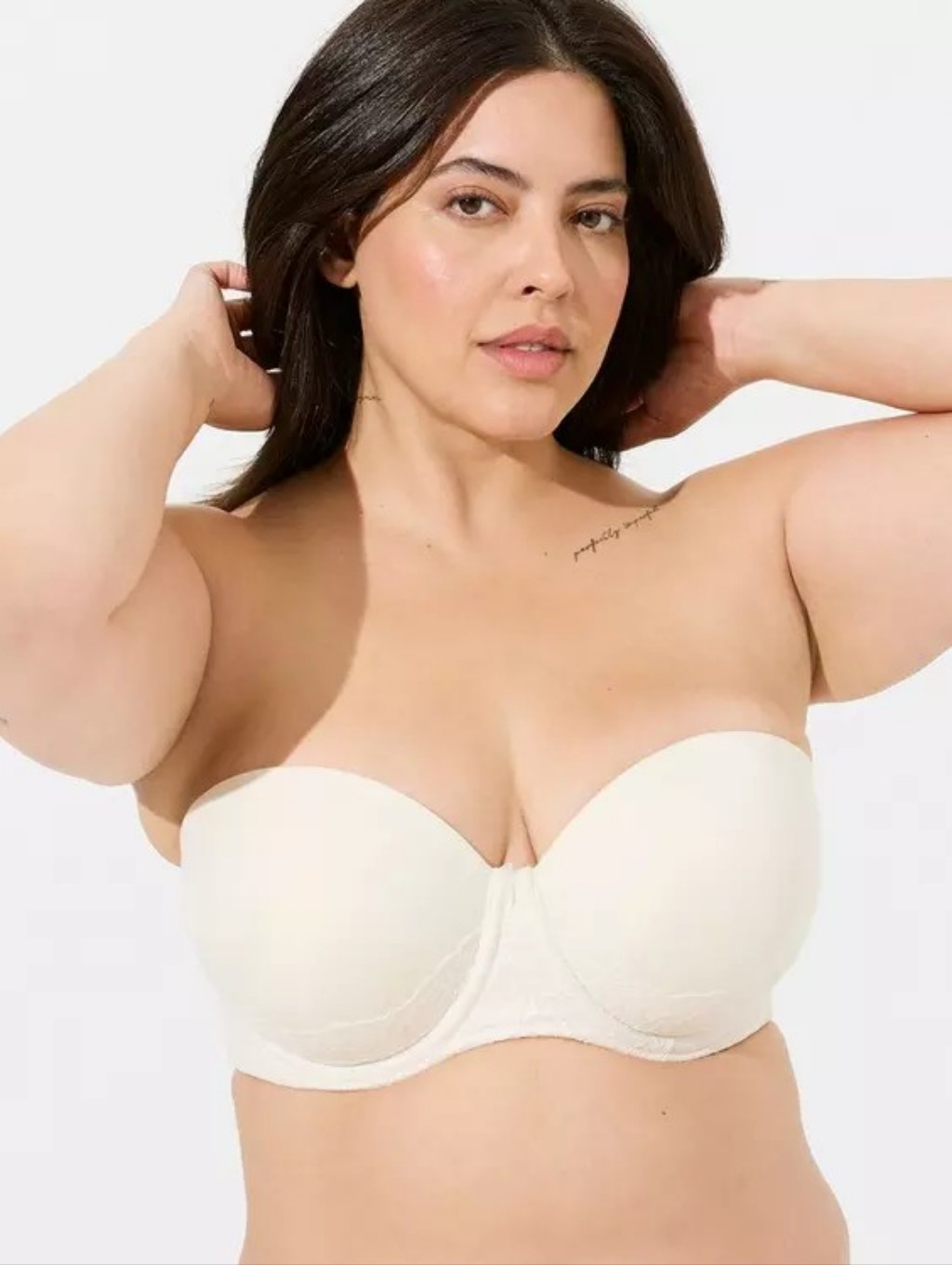 Torrid Cream Strapless Push-Up Smooth Underwire Bra Sz 44dd Wl125